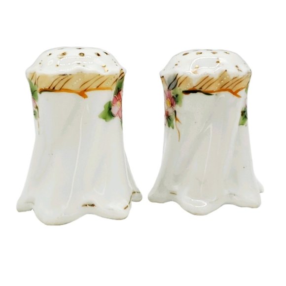 Antique Hand Painted Nippon Salt & Pepper Floral - Picture 2 of 7